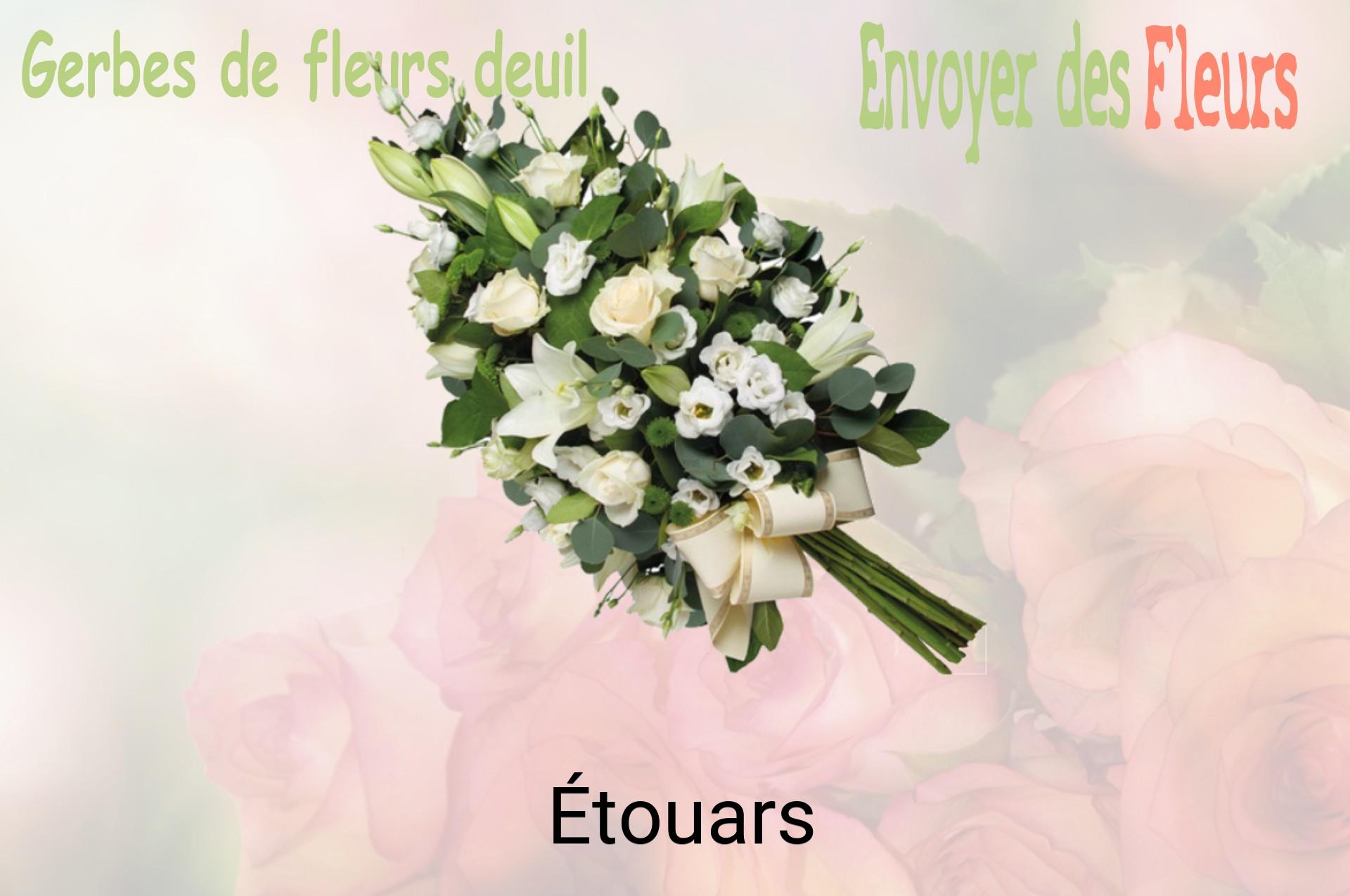 Gerbe de fleurs de deuil livrée à Étouars